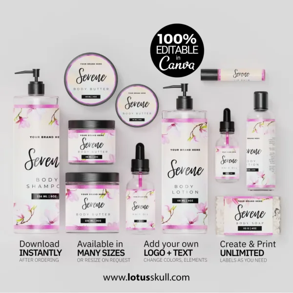 Serene - Floral Beauty Product Branding Templates