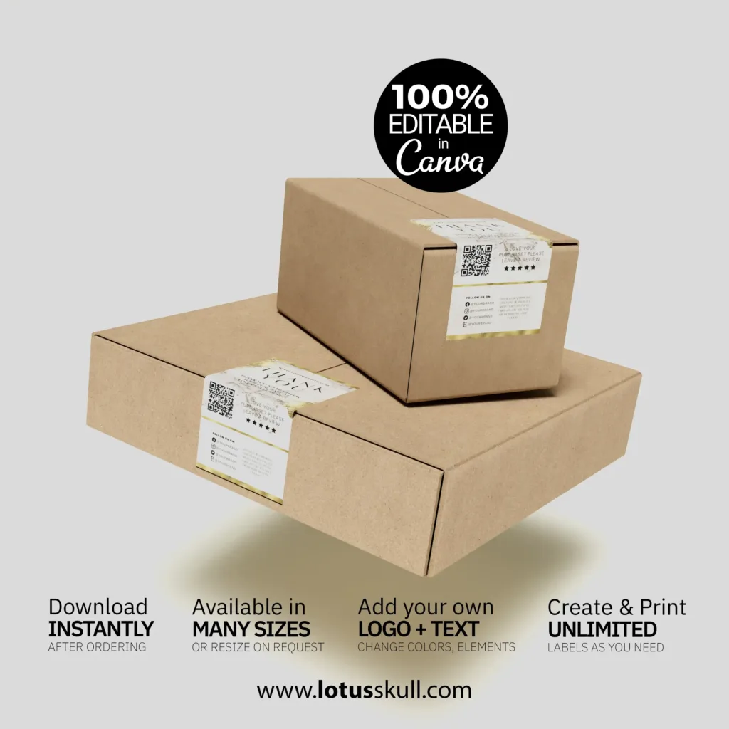 Luxury Gold and Marble - Box Seal Label Template